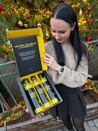Dárková krabička s Ginger Shoty 🎁 Darujte letos pod stromeček 🎄 Ginger Shot pro podporu imunity ❤️🎁 #gingershot...